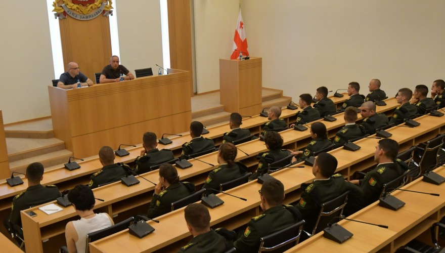 The meeting of Irakli Sesiashvili with the Cadets of the Training Battalion of the National Defense Academy