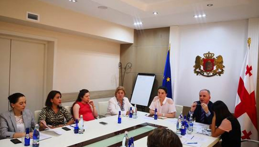 Guguli Magradze attending the sitting of the Inter-Agency Commission for Gender Equality, Violence against Women and Domestic Violence
