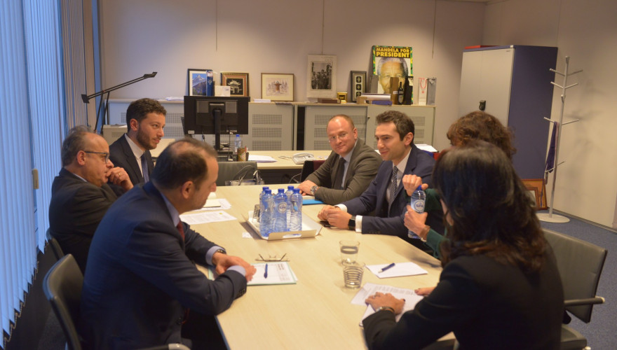 Meeting of Kakhaber Kuchava and Irakli Beraia with Reinhard Bütikofer and Jean-Christophe Belliard
