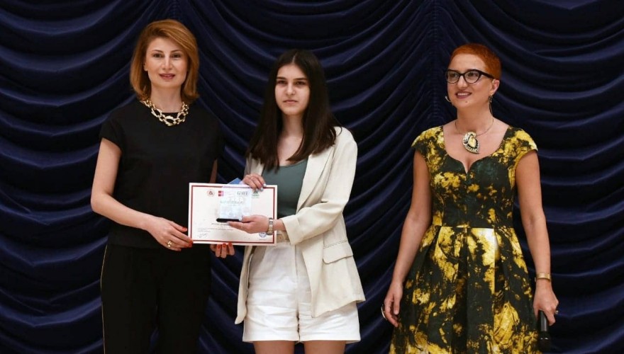Tamar Taliashvili Participating in Awarding Ceremony of Pupils and Teachers