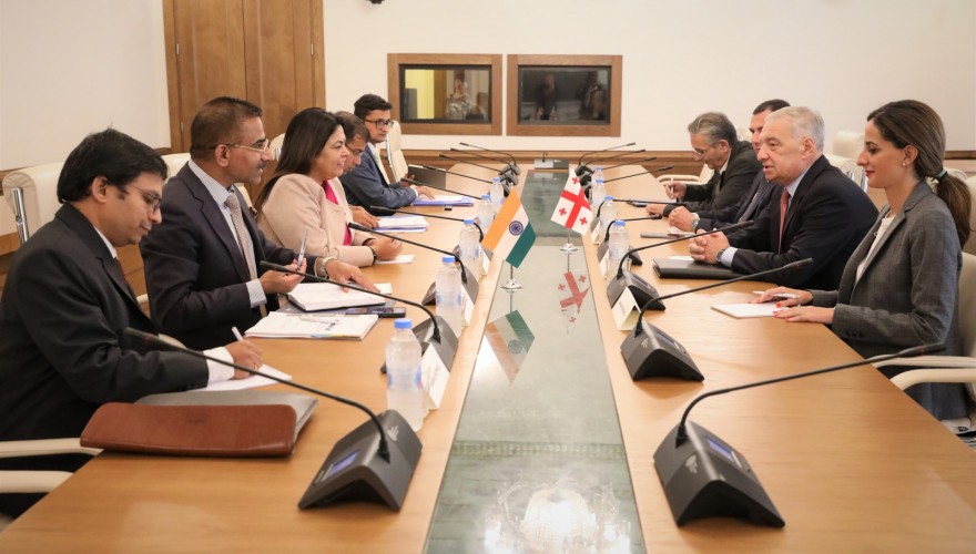 Meeting of Giorgi Volski and Giorgi Amilakhvari with the Minister of State for External Affairs of India