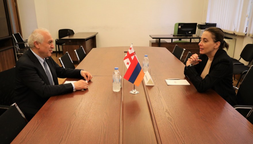 ხატია დეკანოიძე სომხეთის რესპუბლიკის ელჩს საქართველოში აშოტ სმბატიანს შეხვდა