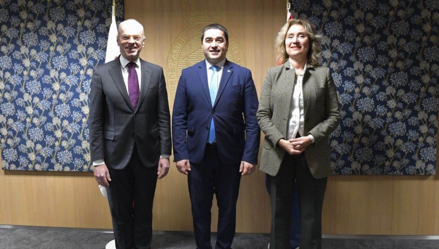 Meeting of Shalva Papuashvili with the Presidents of the House of Representatives and the Senate of the Netherlands