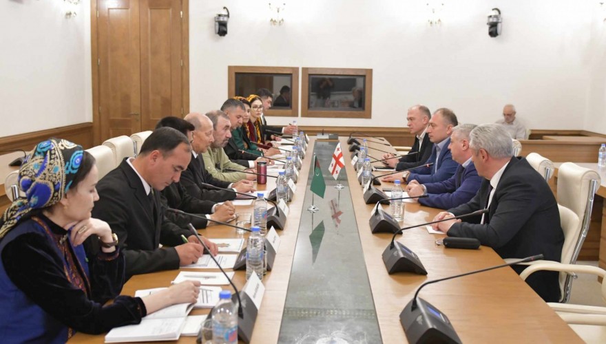 კახა კახიშვილი დეპუტატებთან ერთად თურქმენეთის საპარლამენტო დელეგაციას შეხვდა