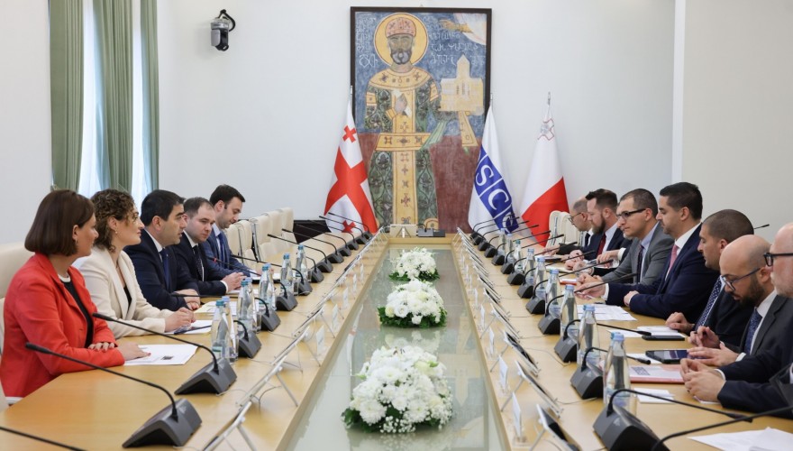 Meeting of Shalva Papuashvili with the OSCE Chair-in-Office, the Minister for Foreign and European Affairs and Trade of Malta