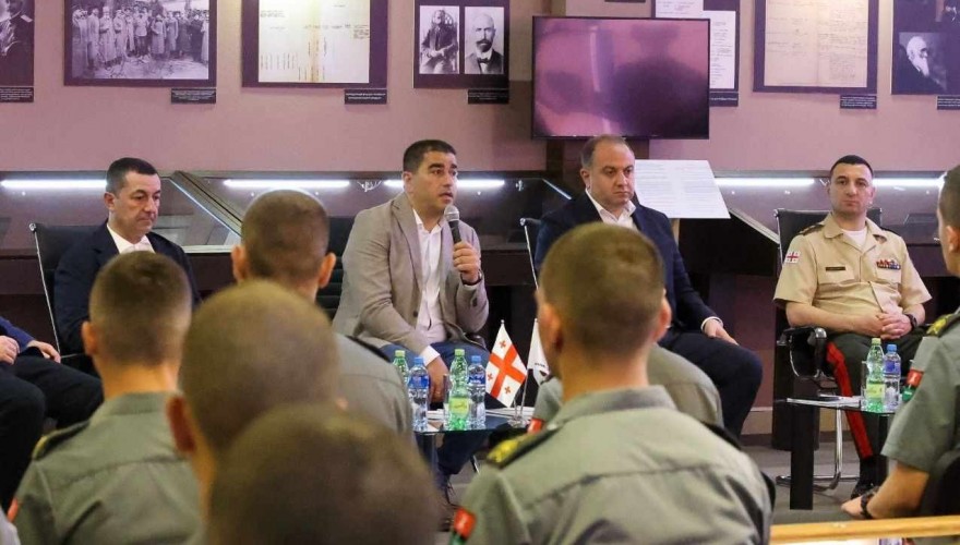 Shalva Papuashvili Visiting National Defense Academy of Georgia together with Minister Irakli Chikovani
