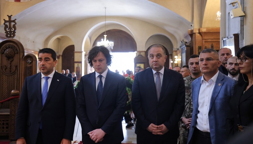 Shalva Papuashvili and Irakli Kobakhidze Attending the Civilian Funeral Service for Individuals Missing Since 1990s' Armed Conflicts and Recently Repatriated from Occupied Abkhazia
