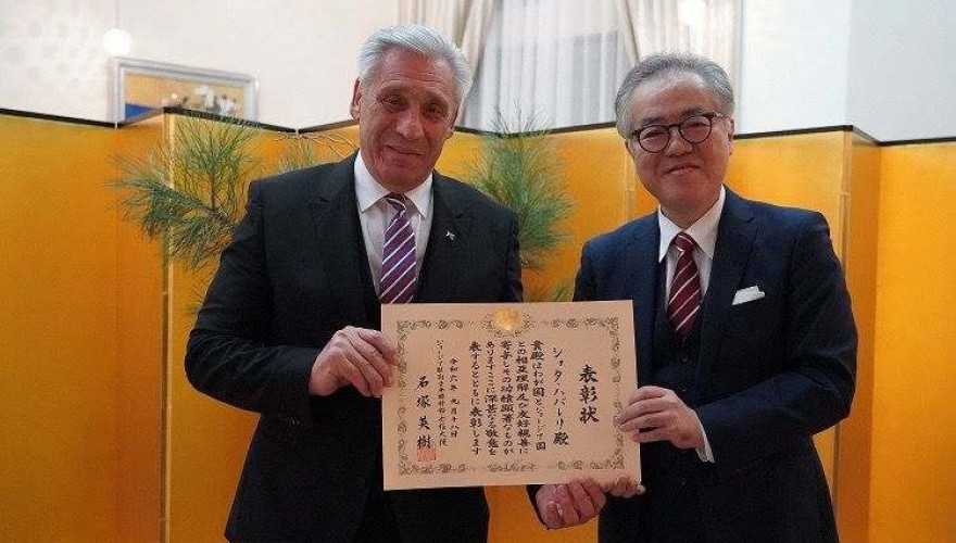 Meeting of Shota Khabareli and the Georgian Judokas participating in the Paris Olympics 2024 with the Ambassador of Japan