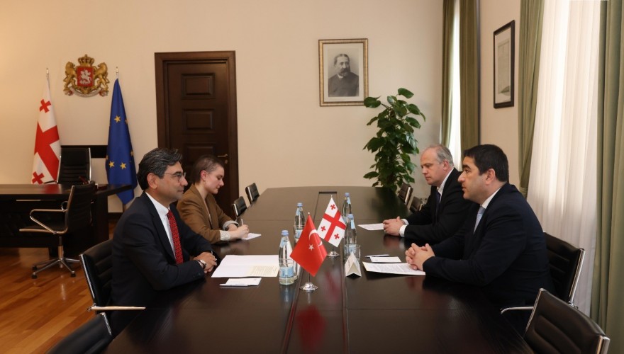 საქართველოს პარლამენტის თავმჯდომარე შალვა პაპუაშვილი თურქეთის რესპუბლიკის ელჩს შეხვდა