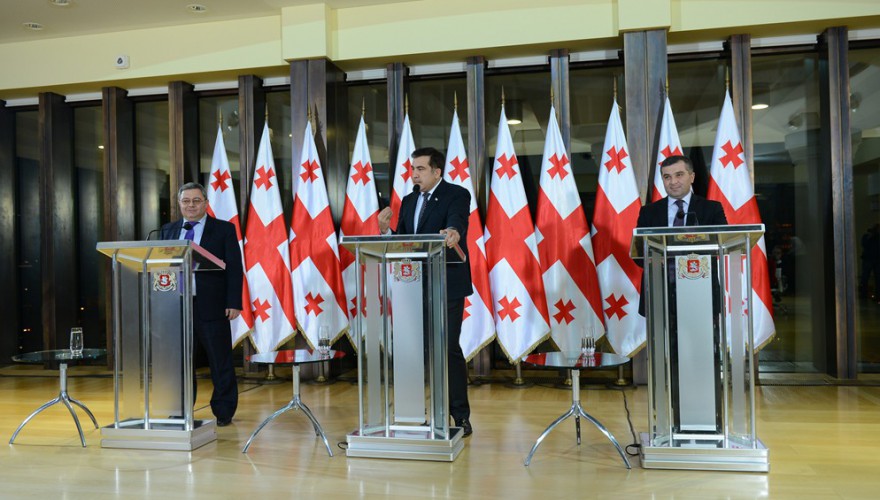 საქართველოს პრეზიდენტის, მიხეილ სააკაშვილისა და საქართველოს პარლამენტის თავმჯდომარის დავით უსუფაშვილის შეხვედრა