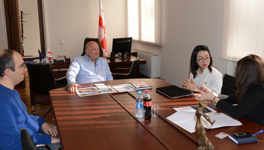 The meeting of the Chair of Diaspora and Caucasus Issues Committee, Teimuraz Chkuaseli with the Heavenly Culture, World Peace, Restoration of Light project manager to Georgia