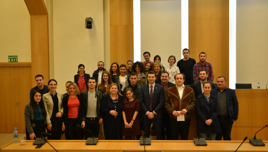 The meeting of Kakhaber Kuchava with the interns