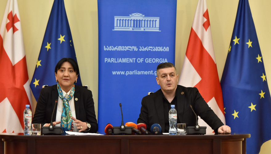 პარლამენტის თავმჯდომარის მოადგილემ ირმა ინაშვილმა და ფრაქცია „საქართველოს პატრიოტების“ თავმჯდომარემ გიორგი ლომიამ საინფორმაციო ბრიფინგი გამართეს