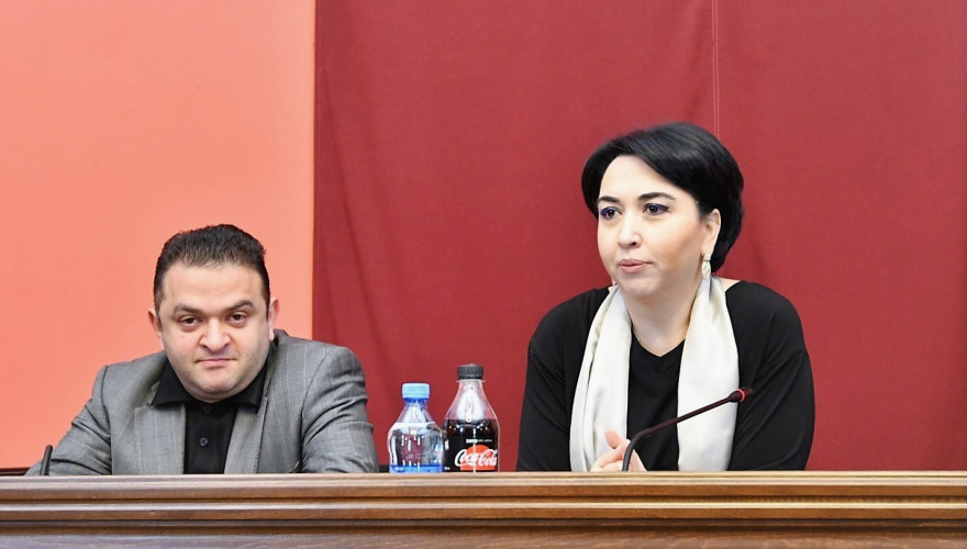 Eka Beselia and Gedevan Popkhadze participating in the International Conference “Role of the Parliament of Georgia in realization of the standards of the European Human Rights Convention”