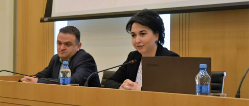The meeting of Eka Beselia and Gedevan Popkhadze with the students