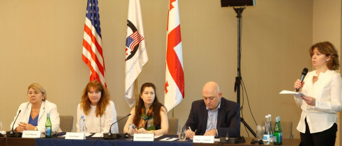 Guguli Magradze and Dimitri Tskitishvili attending the Millennium Challenge Account meeting “Role of Gender Equality for Development of Human Capital”