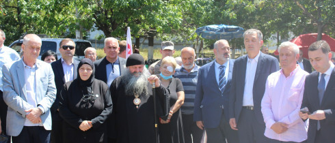 Shota Khabareli and Koba Kobaladze attending the opening ceremony of Badri and Vakhtang Gzirishvili Street – named after the Father and Son fallen for the territorial integrity of Georgia