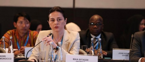 Maia Bitadze and Khatia Tsilosani participating in the Parliamentary Forum within the Abu Dhabi Sustainability Week