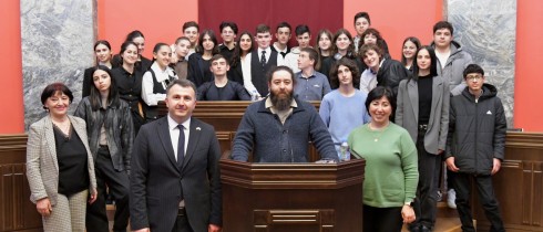 Meeting of Irakli Shatakishvili with schoolchildren