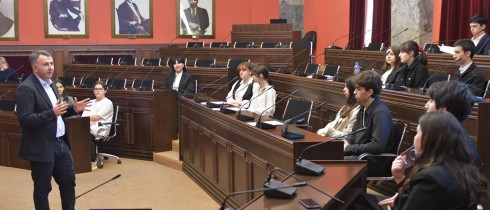 Meeting of Irakli Shatakishvili with the schoolchildren of Rustavi N24 Georgian Gymnasium