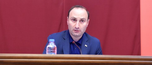 Anri Okhanashvili introducing the activity report of the Legal Issues Committee for 2024