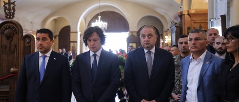 Shalva Papuashvili and Irakli Kobakhidze Attending the Civilian Funeral Service for Individuals Missing Since 1990s' Armed Conflicts and Recently Repatriated from Occupied Abkhazia