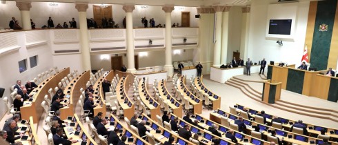 Parliament Endorsing Early Termination of Mandates for Irakli Kobakhidze, Maka Botchorishvili, Anri Okhanashvili, Davit Songhulashvili, Mariam Kvrivishvili, Bidzina Ivanishvili, Irakli Gharibashvili and Mikheil Kavelashvili