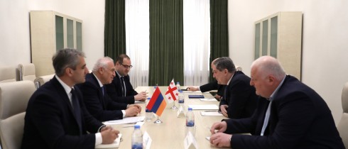 აგრარულ საკითხთა კომიტეტის თავმჯდომარე გელა სამხარაული სომხეთის რესპუბლიკის ელჩს შეხვდა