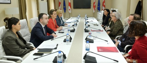 მარიამ ლაშხი, გიორგი ჩაკვეტაძე და ეკა სეფაშვილი სან დიეგოს სახელმწიფო უნივერსიტეტის და I2Q პროექტის წარმომადგენლებს შეხვდნენ