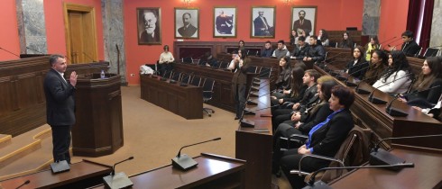 Irakli Shatakishvili Met with Students and Teachers of Rustavi Public School No. 5