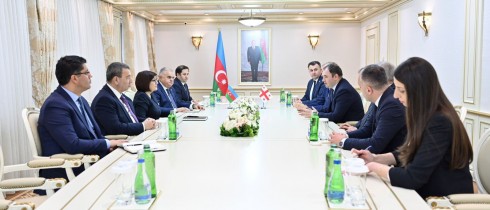 Nikoloz Samkharadze Met with the Speaker of the Milli Majlis of Azerbaijan