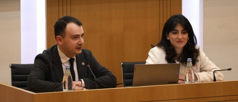 Giorgi Chakvetadze and Lika Shartava introduced the education reform aspects to the members of the Students’ Parliament and Government