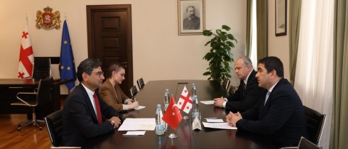 საქართველოს პარლამენტის თავმჯდომარე შალვა პაპუაშვილი თურქეთის რესპუბლიკის ელჩს შეხვდა