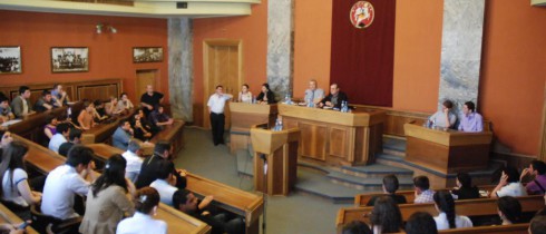 საქართველოს პარლამენტის წევრის გოდერძი ბუკიას შეხვედრა ხობის რაიონის სტუდენტებთან