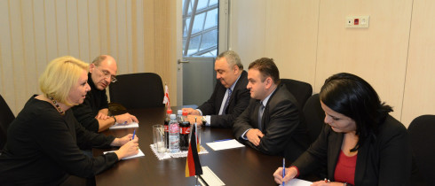 The meeting of Deputy-Chair of Human Rights and Civil Integration Committee, Gedevan Popkhadze with the Head of Germany-Southern Caucasus Friendship Group, Karin Strenz