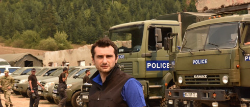 Kakhaber Kuchava stays in the disaster zone