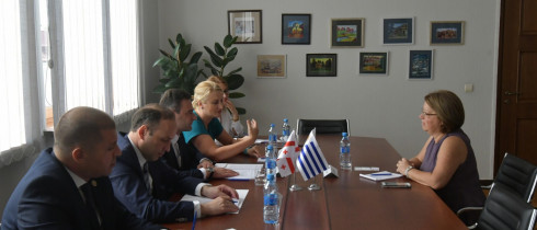 Giorgi Khatidze, Levan Gogichaishvili and Mamuka Chikovani hosting the Senator of the Parliament of Uruguay, Mónica Xavier