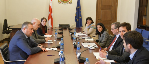 The meeting of Akaki Zoidze and Dimitri Tskitishvili with Danilo Türk